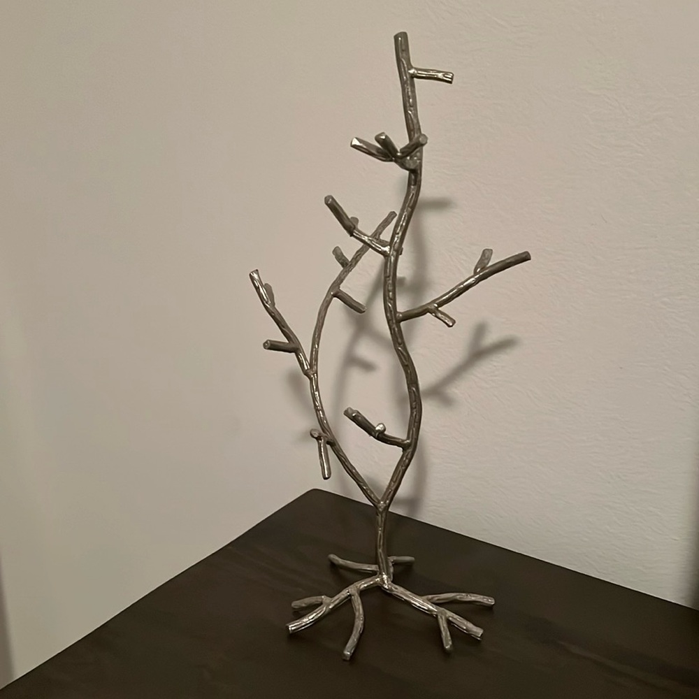 Silver Tone Jewelry Tree 17”H